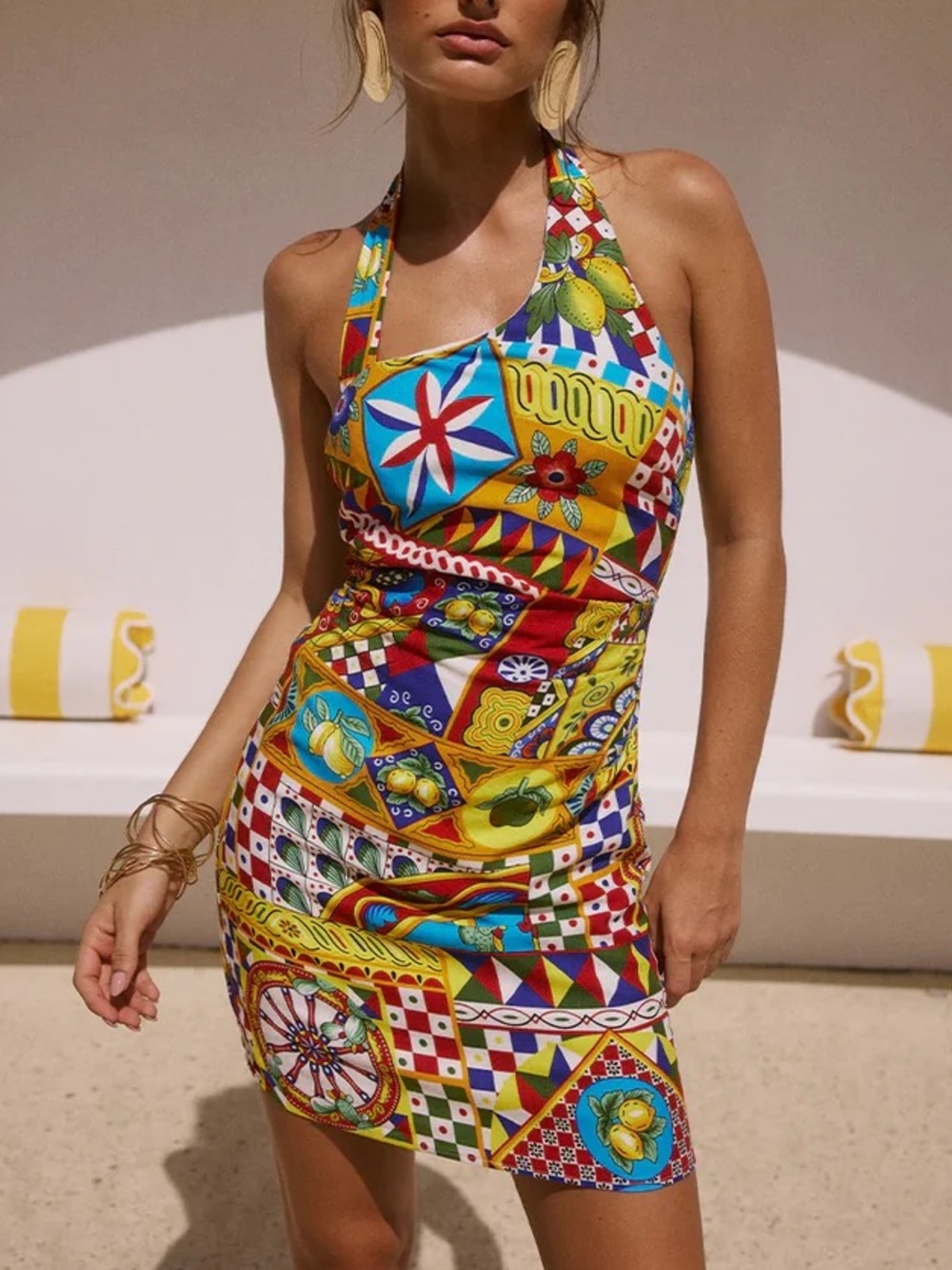 Seven Wonders Venus Halter Dress Phaedra Print